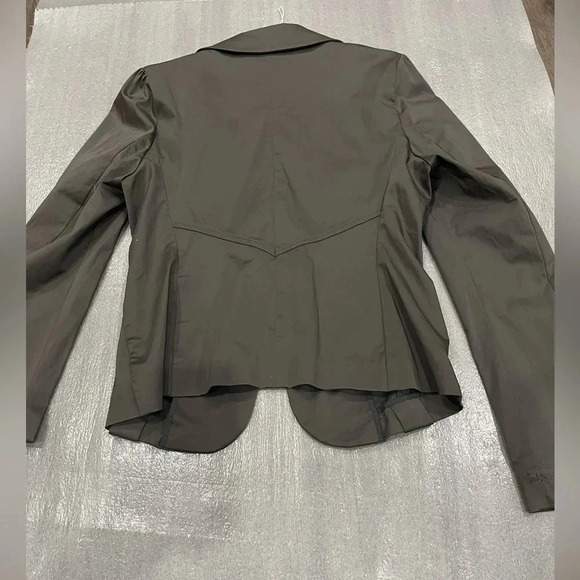 [46/US 10] AnnaRita N dark Gray Green Cotton Blazer - Picture 5 of 9